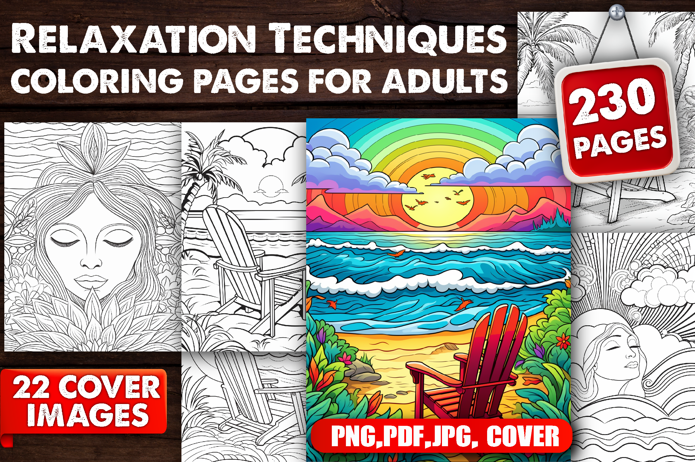 230 Relaxation Techniques Coloring Pages