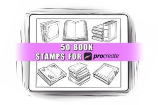 50 Book Procreate Stamps Graphic by ProcreateSale · Creative Fabrica