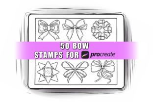 50 Bow Procreate Stamps Brushes Graphic by ProcreateSale · Creative Fabrica