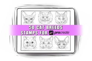 50 Cat Breeds Procreate Stamps Graphic by ProcreateSale · Creative Fabrica