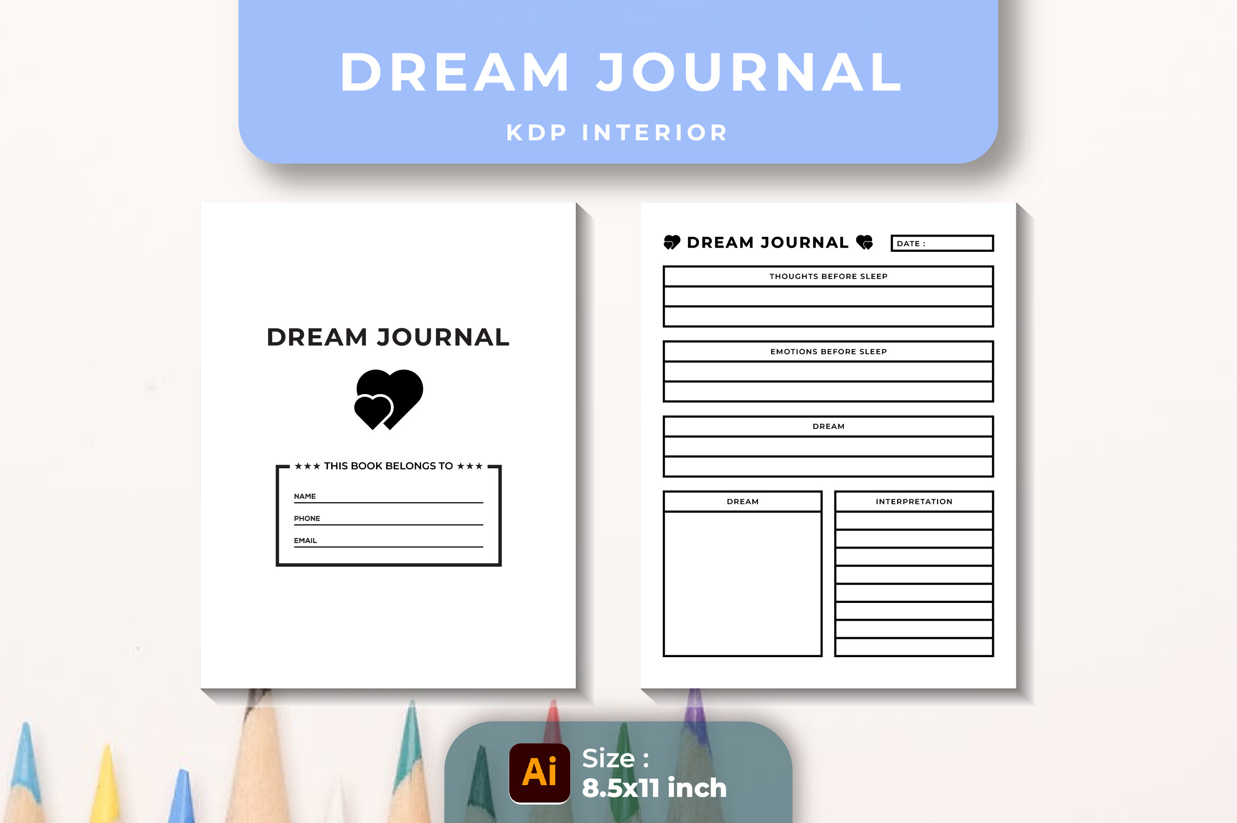 Dream Journal KDP Interior Graphic by srempire · Creative Fabrica