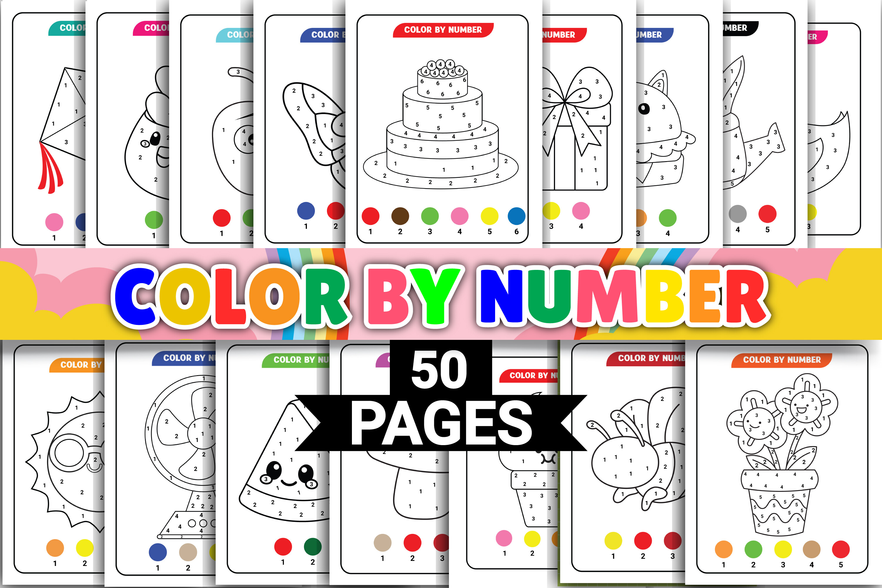Easy Color by Number Book for Kids