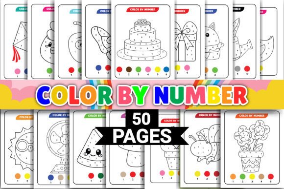 Preview of Easy Color By Number Book For Kids coloring pages for kids