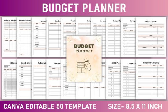 Editable Budget Planner Canva Template