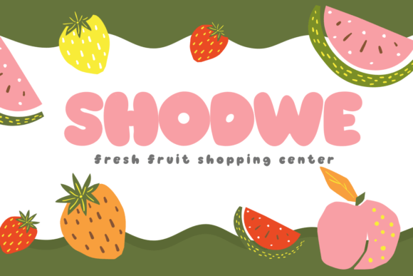 Fruit Tropical Font PNG with transparent background - Preview 3