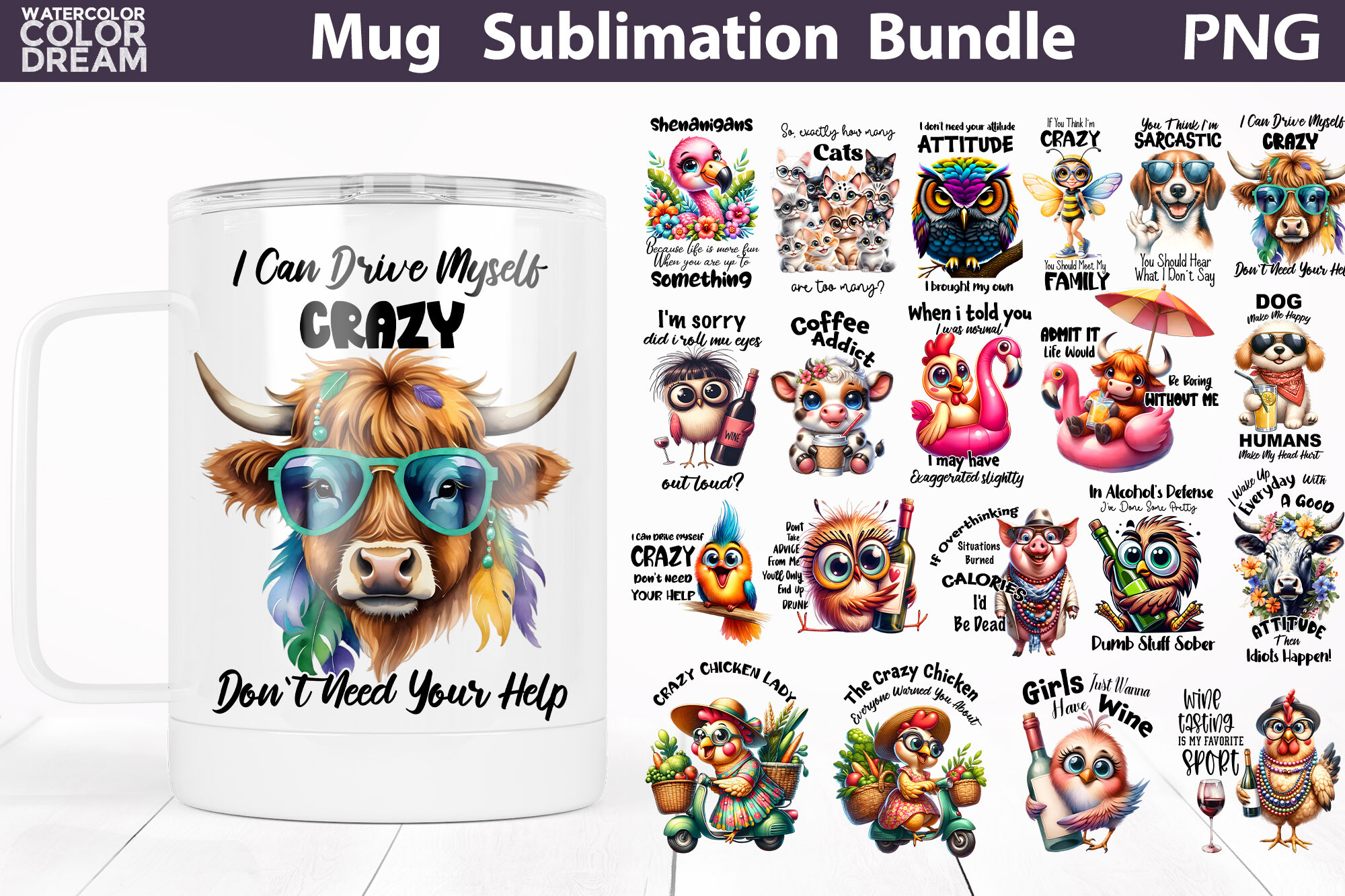 Funny Quotes Mug Sublimation Bundle