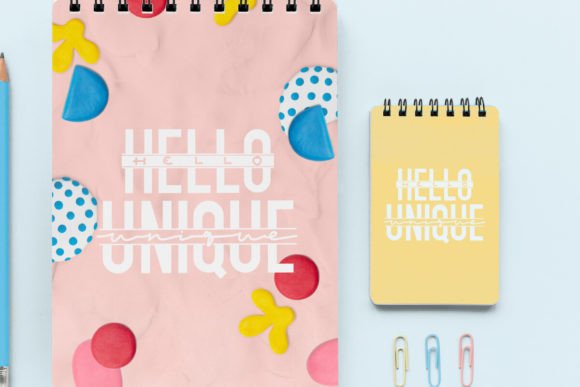 Hello Unique Font PNG with transparent background - Preview 5