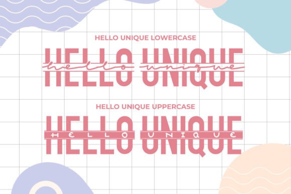 Hello Unique Font PNG with transparent background - Preview 6