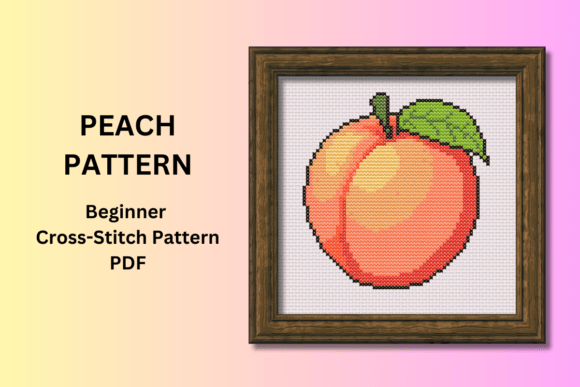 Peach Beginner Cross-Stitch Pattern