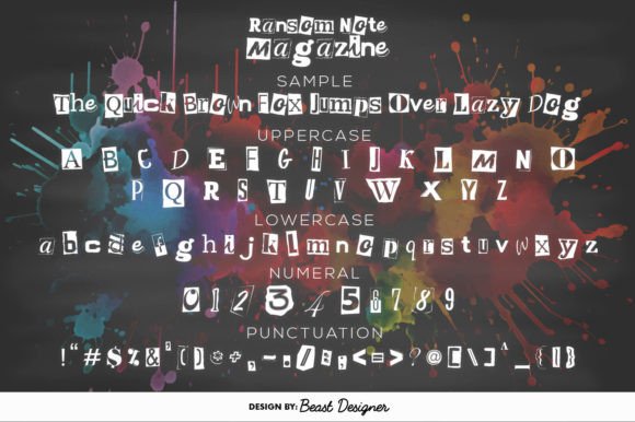 Ransom Note Magazine Font PNG with transparent background - Preview 1