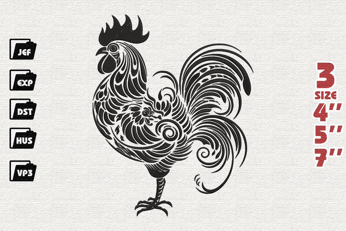 Rooster Embroidery