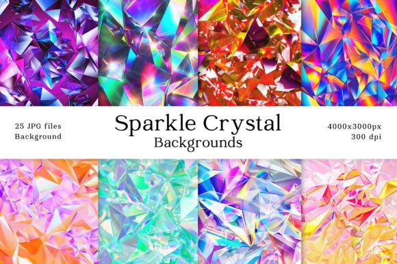 Sparkle Crystal Neon Hologram Background