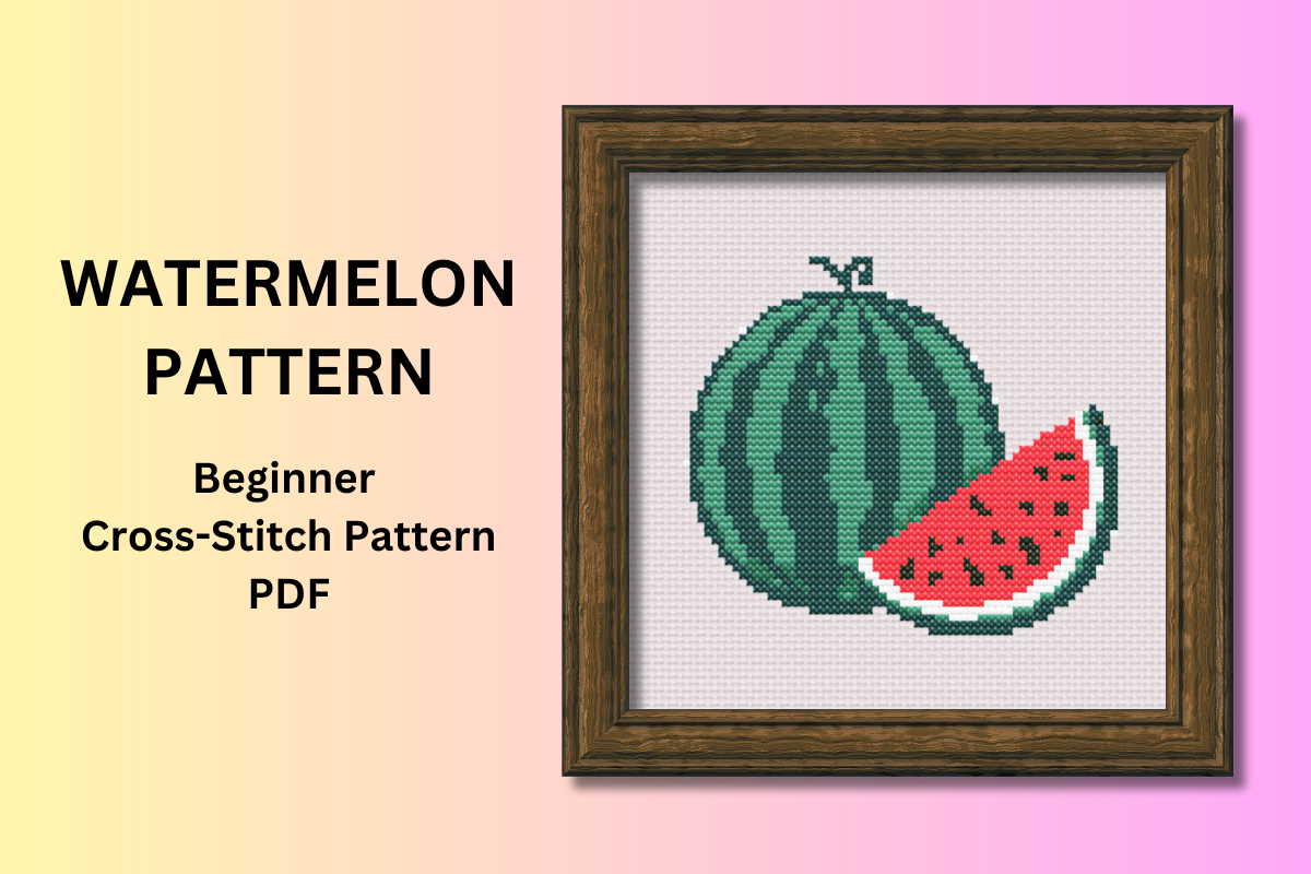 Watermelon Beginner Cross-Stitch Pattern