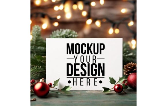 Christmas Greeting Card Mockup 443 Grafika Wydarzenia Sezonowe Przez Design Moment