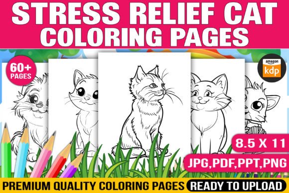 60+ Stress Relief Cat Coloring Pages