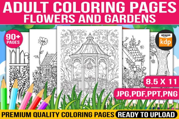 Adult Coloring Pages Flowers and Gardens