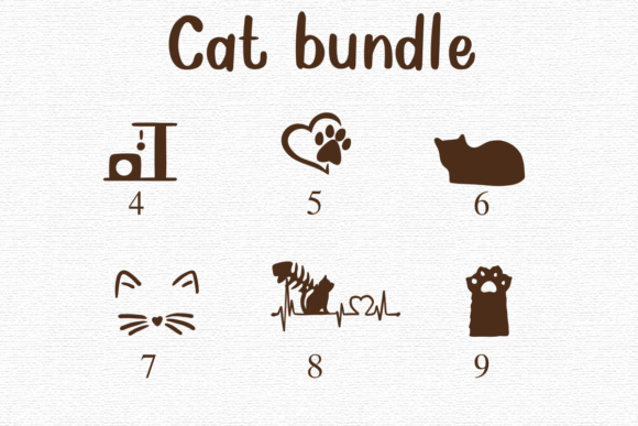 Cat Bundle Font PNG with transparent background - Preview 2