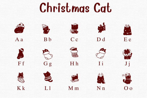 Christmas Cats Font PNG with transparent background - Preview 1