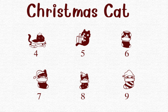 Christmas Cats Font PNG with transparent background - Preview 3