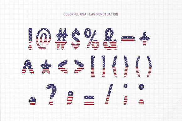 Colorful Usa Flag Font - Preview 2