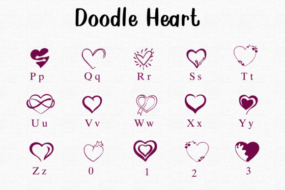 Doodle Heart Font - Preview 1