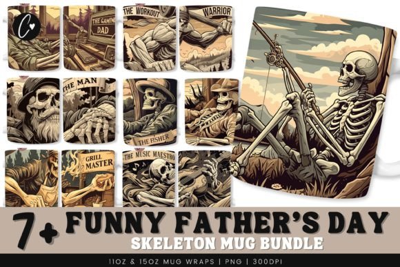 Funny Fathers Day Mug Wrap Bundle Graphics