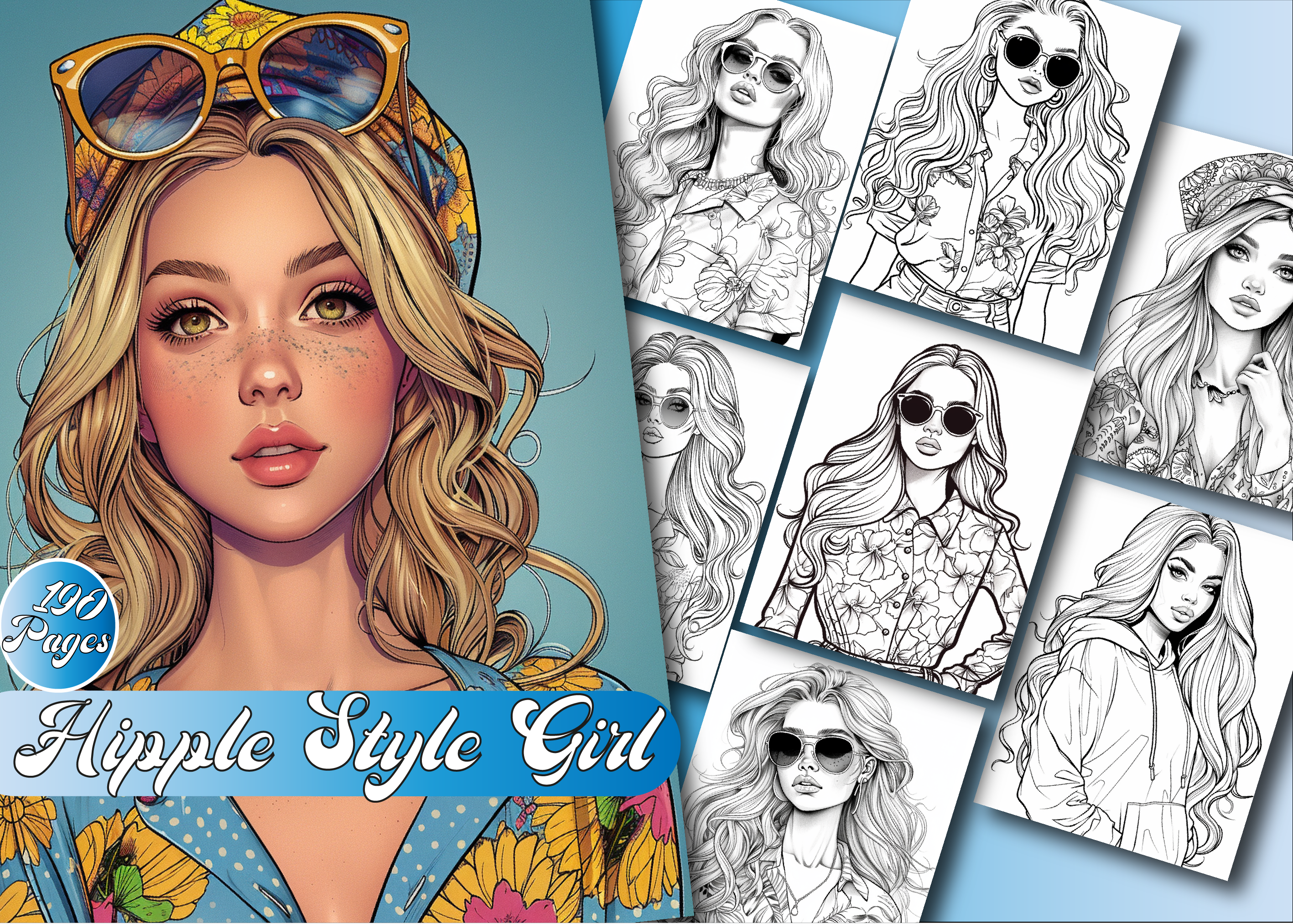 Hipple Style Girl Coloring Book