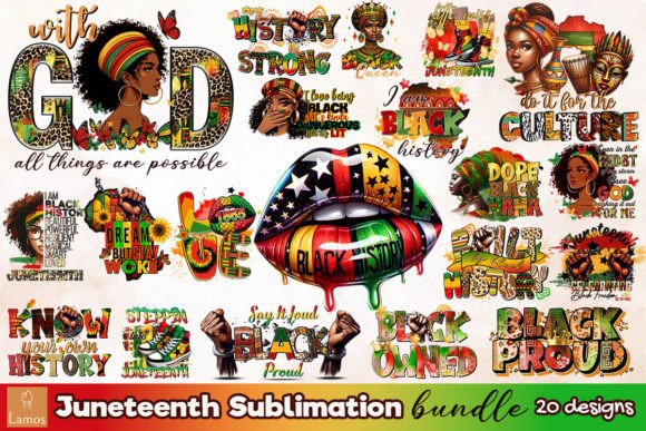 Juneteenth Sublimation Bundle Graphic Crafts By Lamos Sublimation