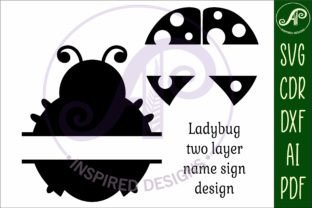 Ladybug Name Nursery Sign Svg Laser Cut · Creative Fabrica