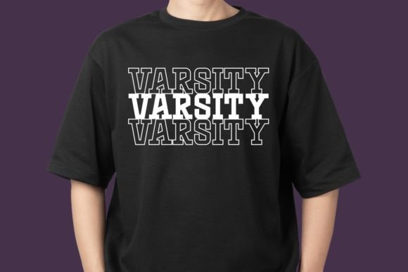 Linear Varsity Font PNG with transparent background - Preview 4