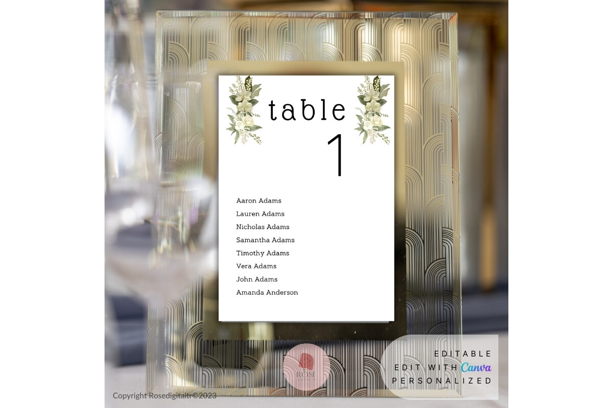 Printable Wedding Table Numbers