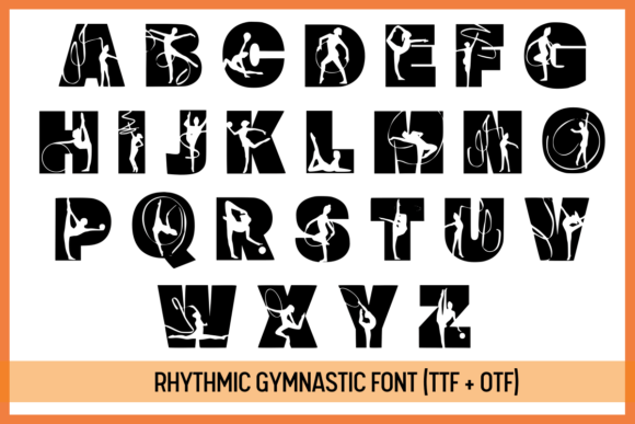 Rhythmic Gymnastic Font PNG with transparent background - Preview 1