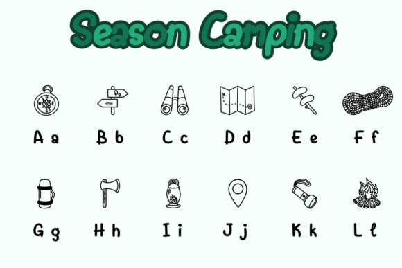 Season Camping Font PNG with transparent background - Preview 1