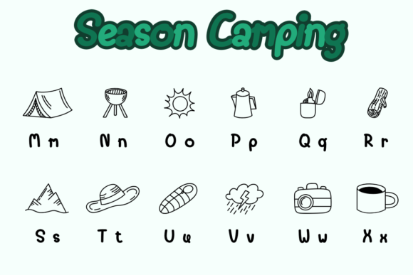 Season Camping Font PNG with transparent background - Preview 2