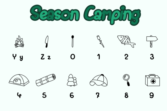 Season Camping Font PNG with transparent background - Preview 3