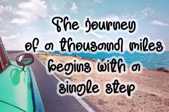 Single Brush Font PNG with transparent background - Preview 1
