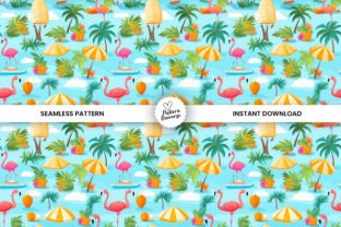 Tropical Summer Beach Seamless Patterns Graphic by Pattern Universe ...