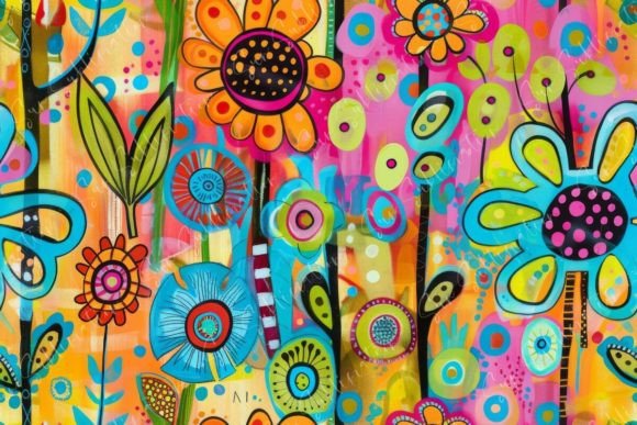 Vibrant Floral Artwork Seamless Pattern Graphic Patterns By Sun Sublimation