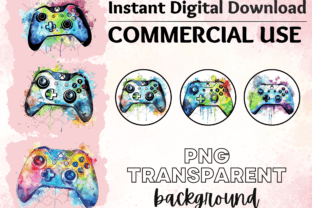 Watercolor Game Controller PNG Clipart Graphic by DigiDreamWorld ...