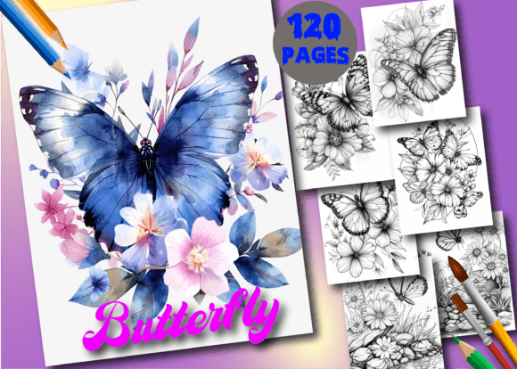 120 Butterfly Coloring Book for Adults