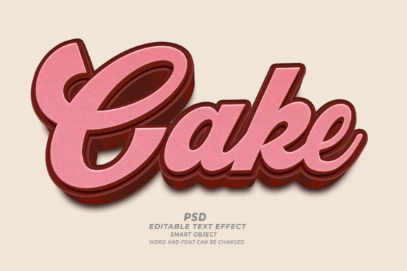 Cake PSD 3D Editable Text Effect Graphic Layer Styles By TrueVector