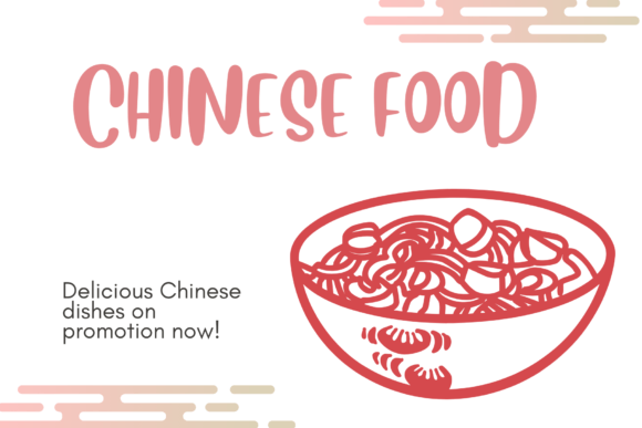 Chinese Food Doodle Font PNG with transparent background - Preview 1