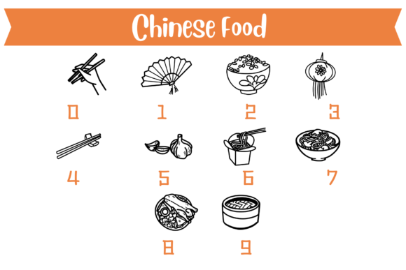 Chinese Food Doodle Font PNG with transparent background - Preview 6