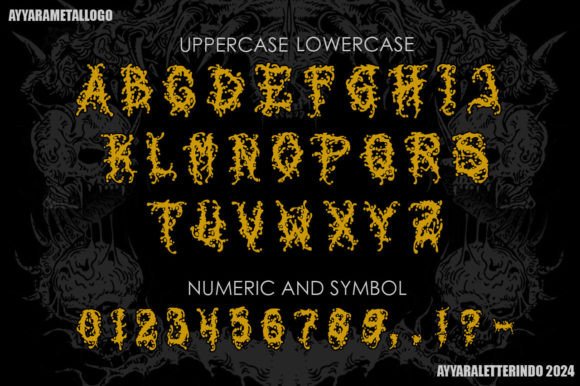 Dark Liquide Font PNG with transparent background - Preview 1