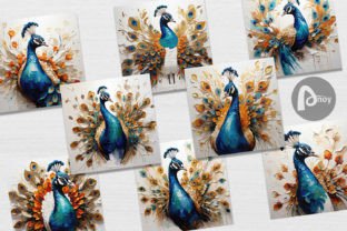 Digital Paper 3D Peacock Painting Graphic by Artnoy · Creative Fabrica