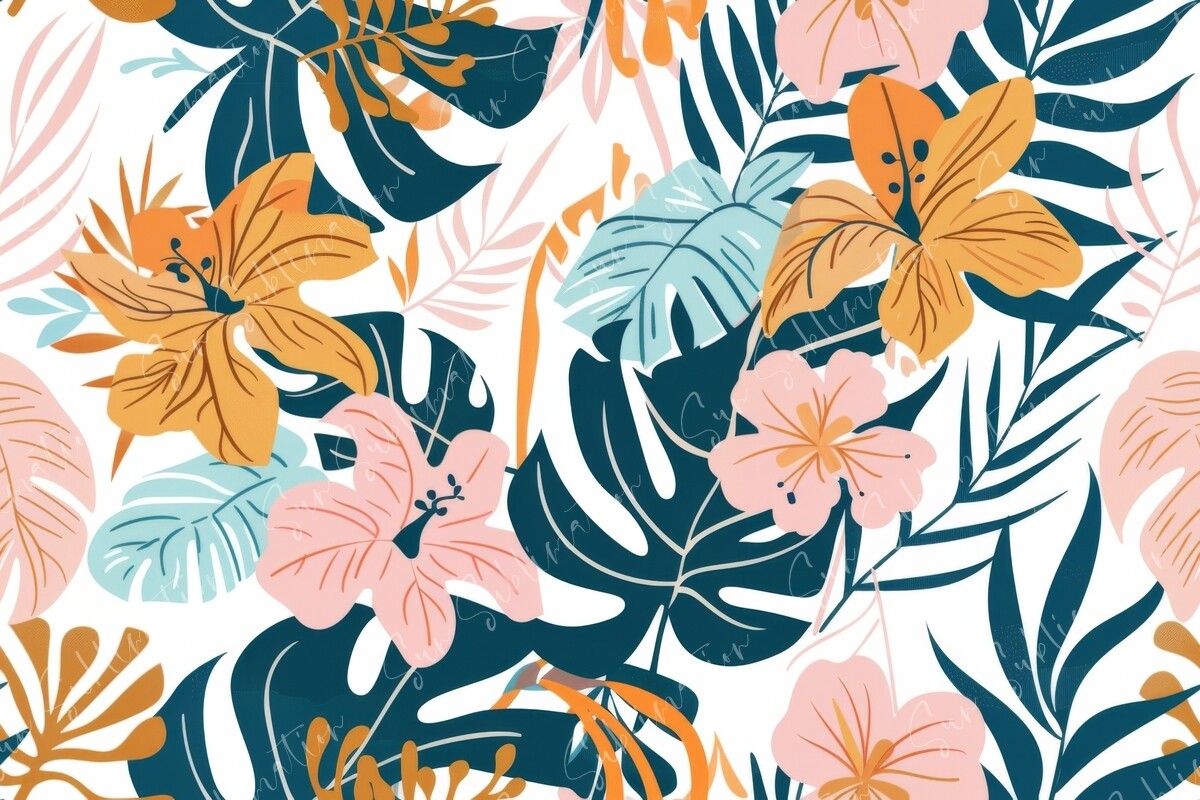 Floral Tropical Seamless Pattern Graphic by Sun Sublimation · Creative ...