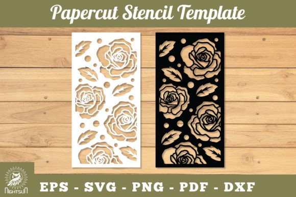 Flowers Papercut Stencil SVG 01 Graphic Crafts By NightSun