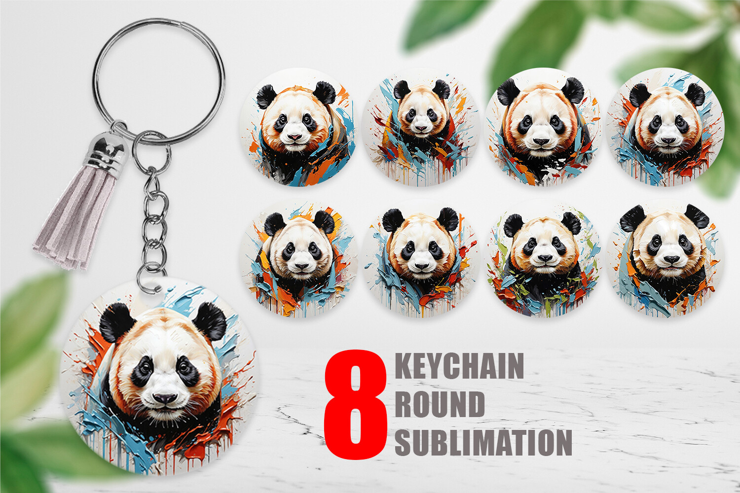 Keychain 3D Panda Painting Graphic by Artnoy · Creative Fabrica