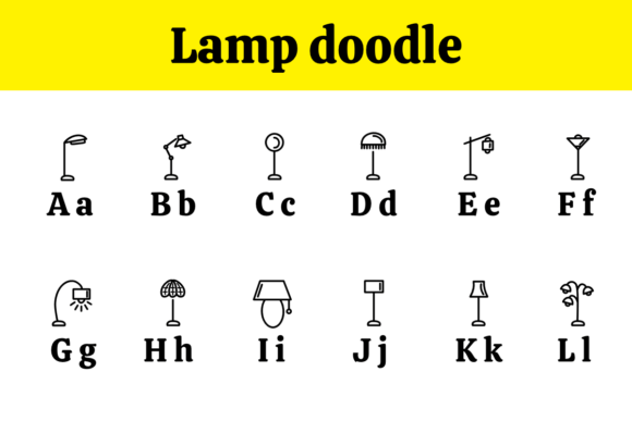 Lamp Doodle Font font preview - 1