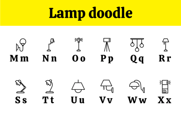 Lamp Doodle Font font preview - 2